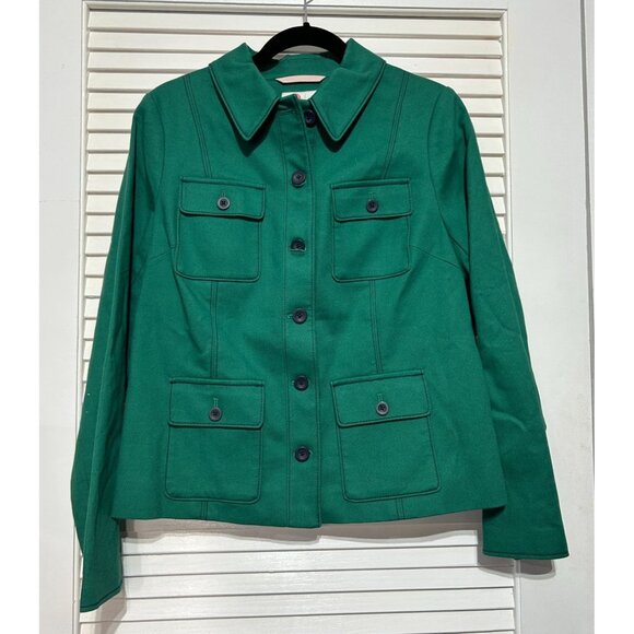NWT Boden Women's Green Utility Jacket Button Multiple Pockets Size US 10 3223 - Picture 11 of 13